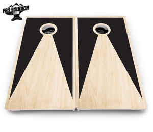 Black/Natural Keyhole Cornhole Boards - Pro Solution Elite Series