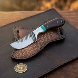 Rosewood Turquoise Bull Cutter Knife by Divine Knives, product view 4