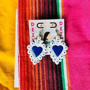 Sacred Hearts - blue and white