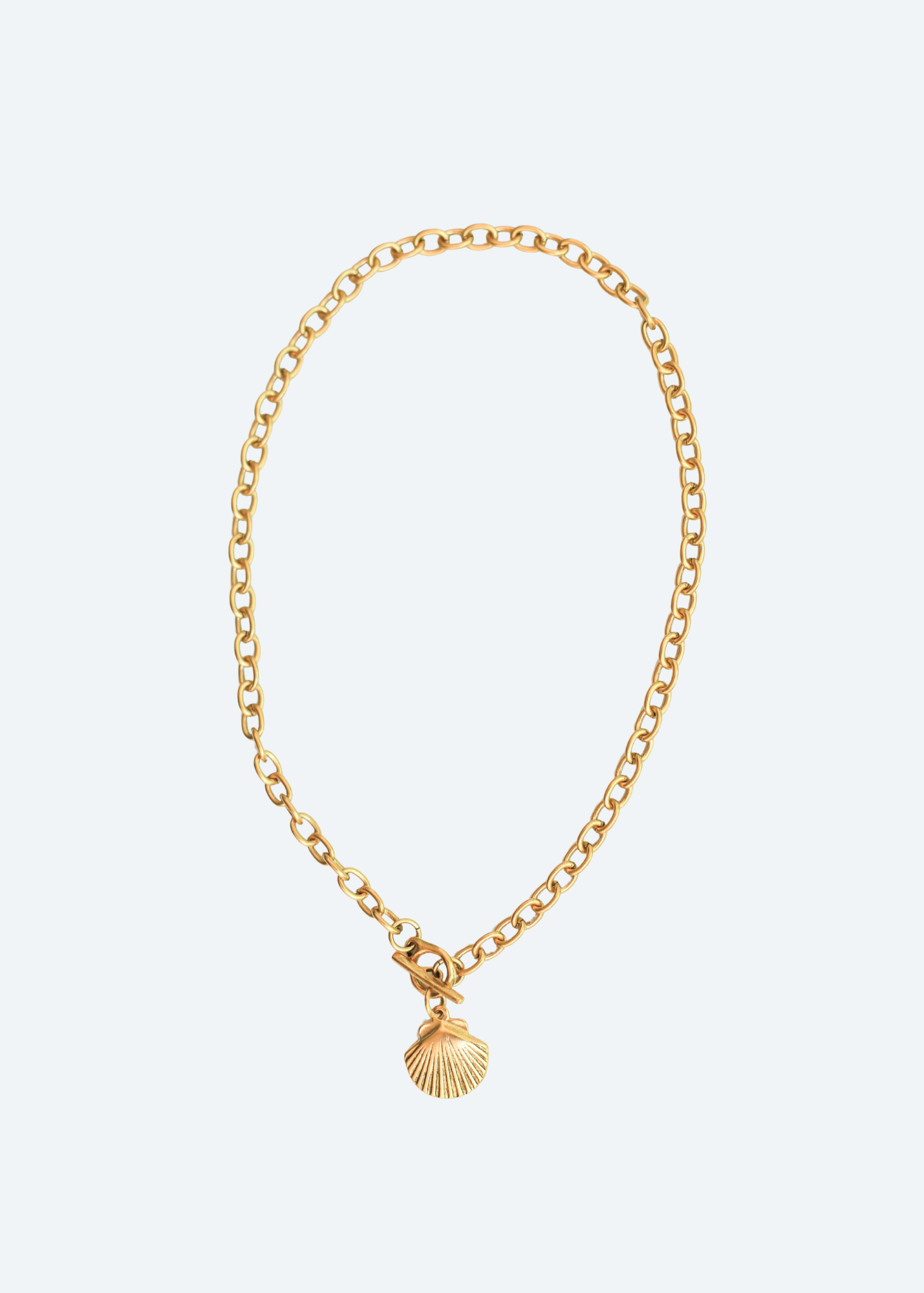 The Heritage Antiqued Gold Charm Necklace detail view by London Crafted