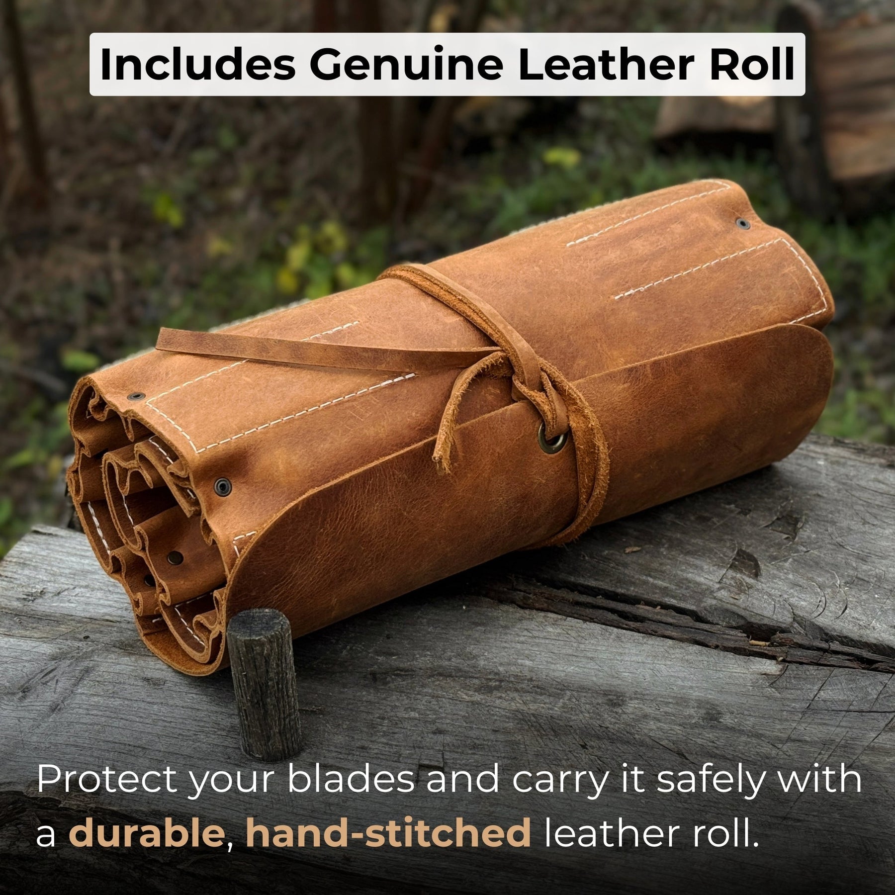 15 piece Wood Carving Tool Set with Leather Roll