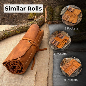 15 Pocket Leather Tool Roll detail view by Sharky Forged Steel Tools