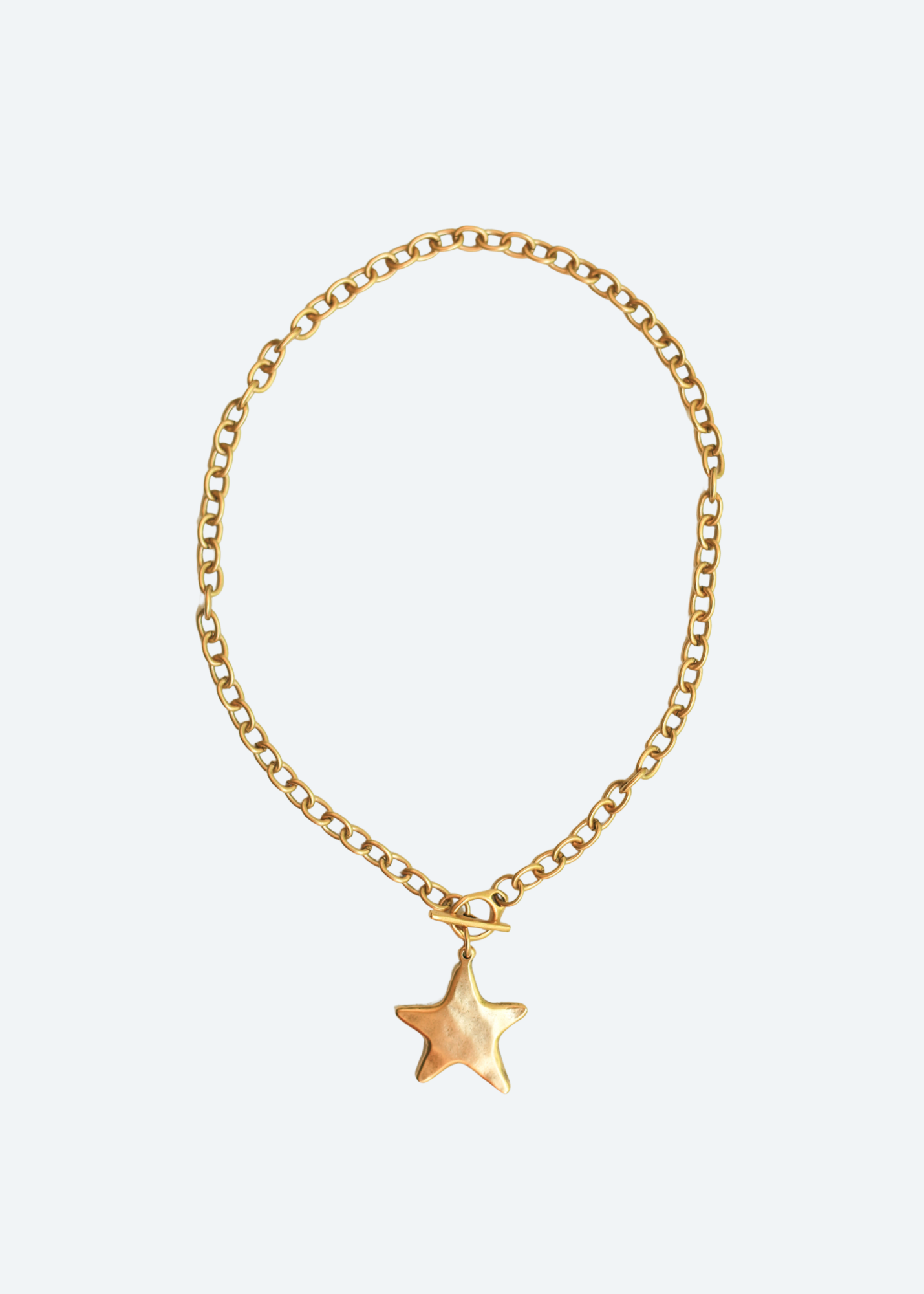The Heritage Antiqued Gold Charm Necklace detail view by London Crafted