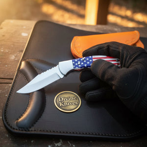 American Flag Lockback Pocket Knife with product detail, view 6