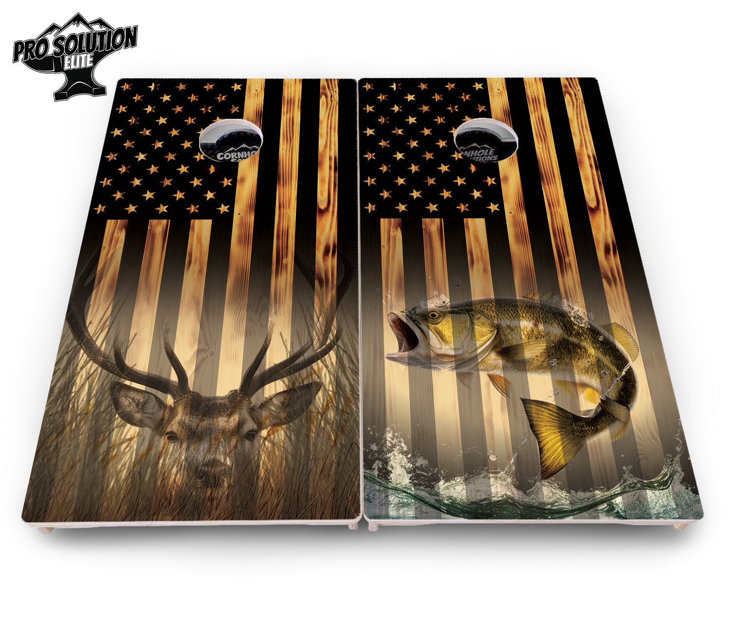 Hidden Deer & Fish Cornhole Boards - Pro Elite Series