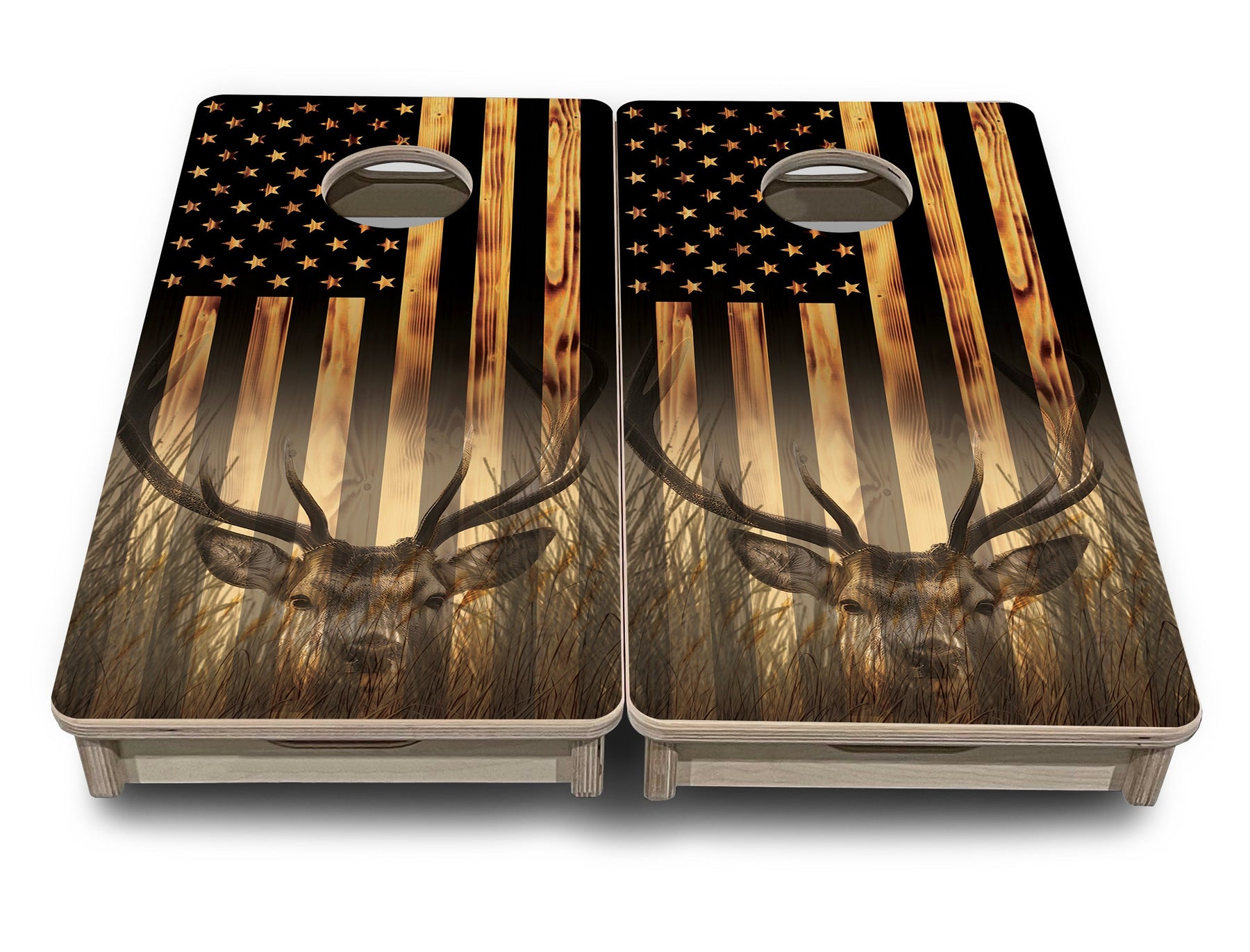 Hidden Deer Flag - Mini or Vacation Size Cornhole Boards by Cornhole Solutions, custom cornhole board detail photo 2