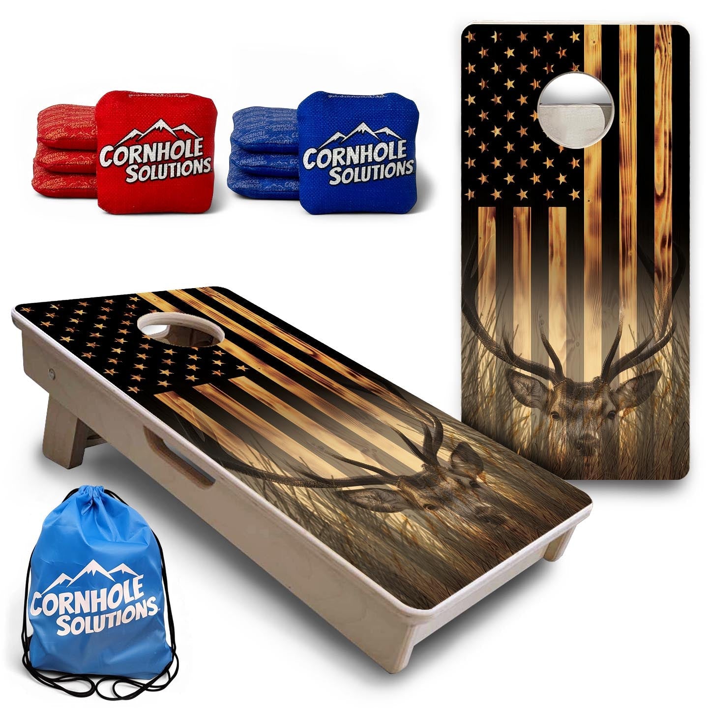 Hidden Deer Flag - Mini or Vacation Size Cornhole Boards by Cornhole Solutions, custom cornhole board main product photo