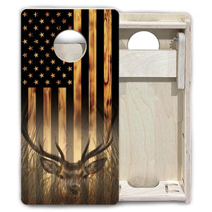 Hidden Deer & Fish Flag - Mini or Vacation Size Cornhole Boards by Cornhole Solutions, custom cornhole board detail photo 4