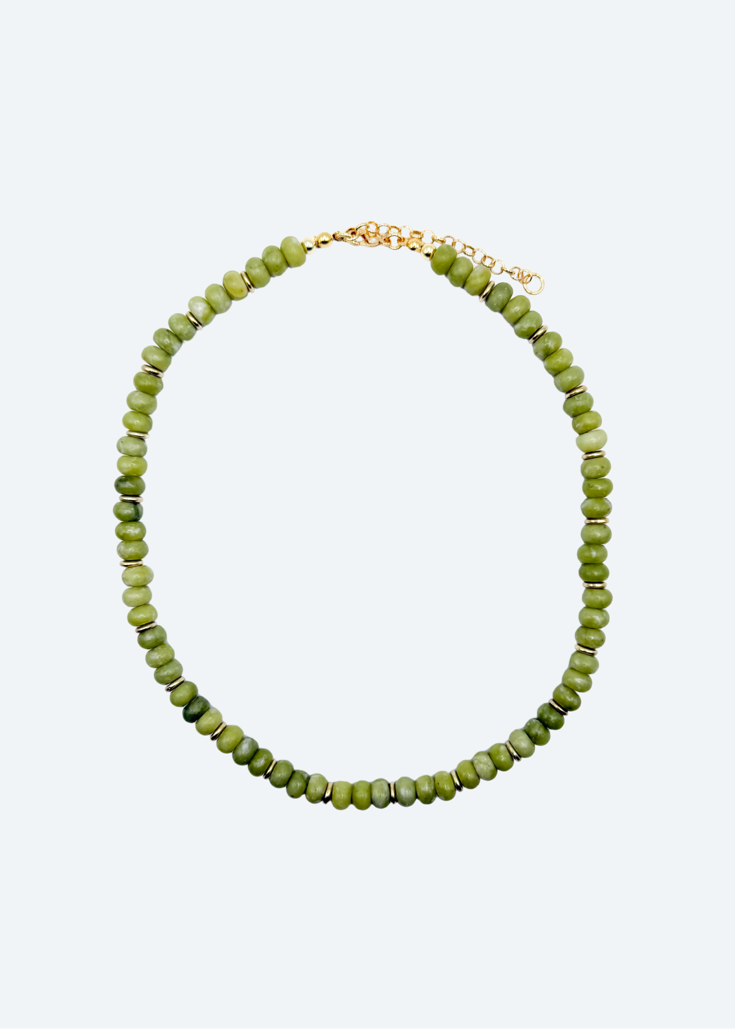 The Austin Green Rondelle Beaded Necklace by London Crafted