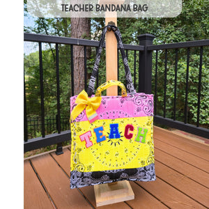 Detail view 8 of the handmade teacher bandana tote bag by Maypop House Designs