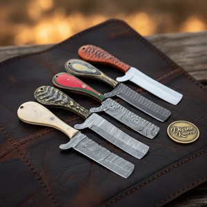 Multi-Material Bull Cutter Set with Five Distinct Handle Types by Divine Knives