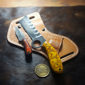 Yellow Resin Bull Cutter Knife Set by Divine Knives