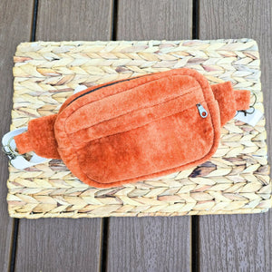 1970s Vintage Towel Crossbody Bum Bag, Retro Boho Fanny Pack, Handmade Terry Cloth Bag, Festival Crossbody Belt Bag, Upcycled Vintage Style by Maypop House Designs, natural
