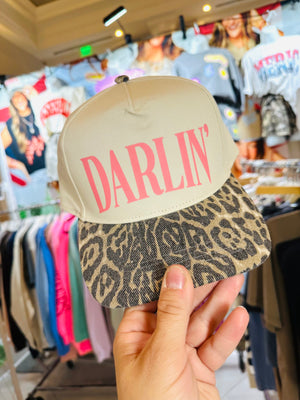 Darlin' Pink Washed Leopard Trucker Hat detail view by Southern Bliss Company