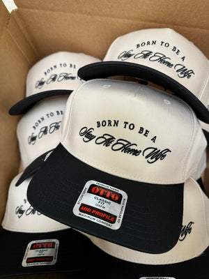 Born To Be A Stay At Home Wife - Black Vintage Trucker Hat detail view by KenzKustomz