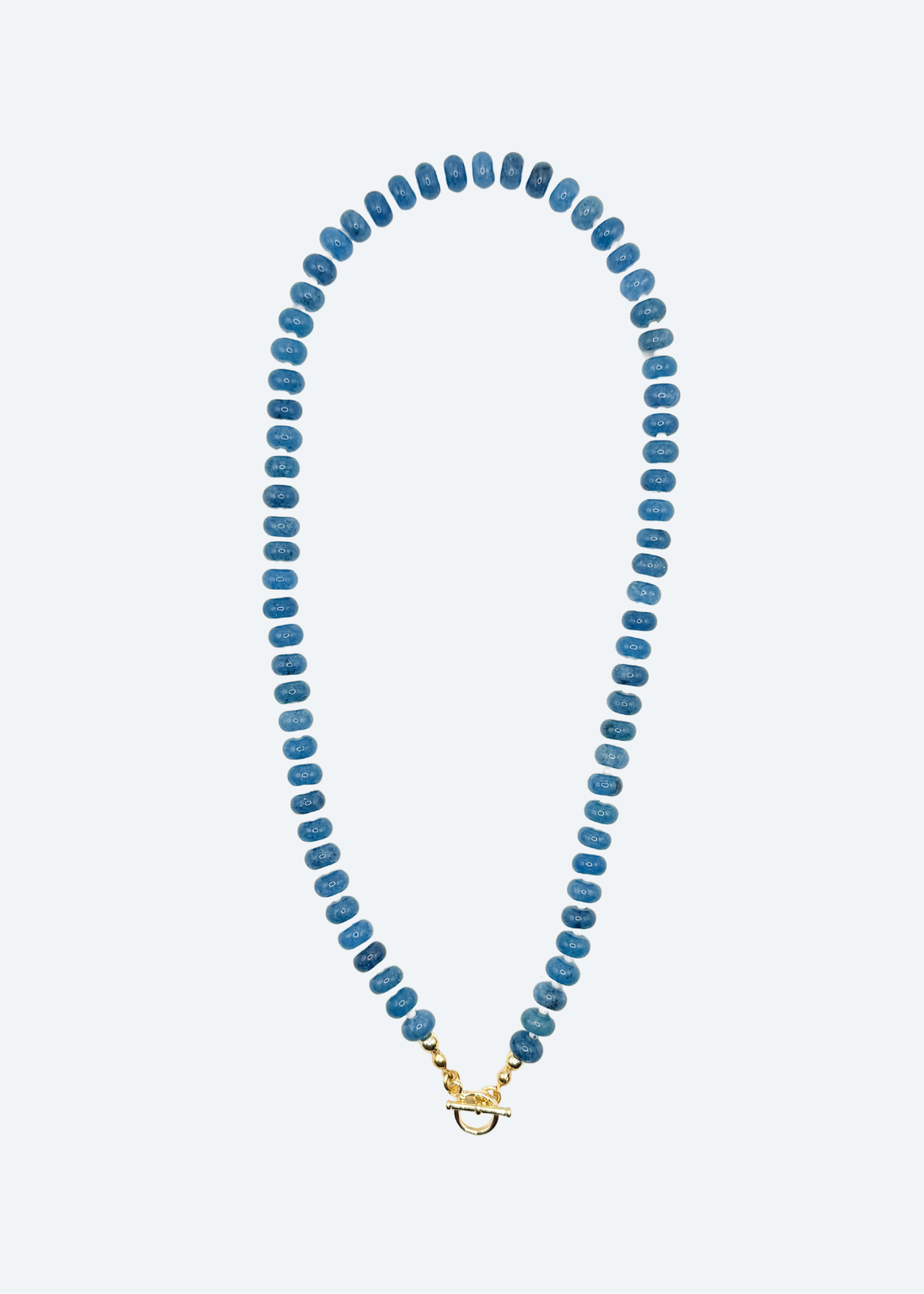 The Albany Blue and White Rondelle Beaded Necklace by London Crafted