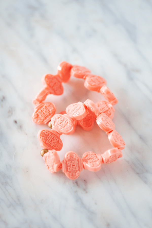 The Fulton Bracelet in Pink by TheTinyTassel, handmade jewelry main product photo