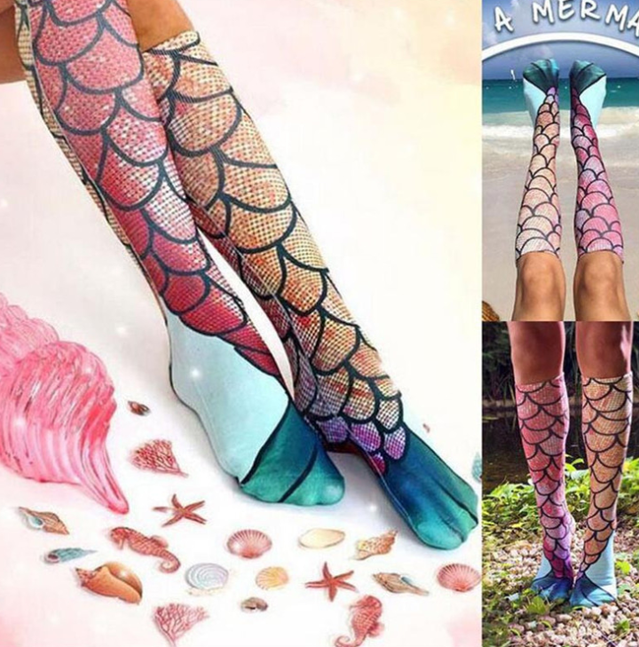 Mermaid Mid-Calf Socks (Pair) by The Mississippi Mermaid Mercantile - view 3