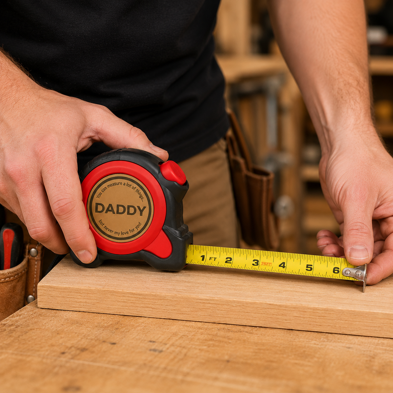 Personalized Tape Measure Gift for Dad, Custom Father’s Day Tool Gift by Poor Hog Customs, tape measures detail photo 2