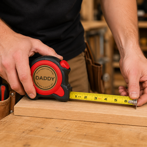 Personalized Tape Measure Gift for Dad, Custom Father’s Day Tool Gift by Poor Hog Customs, tape measures detail photo 2