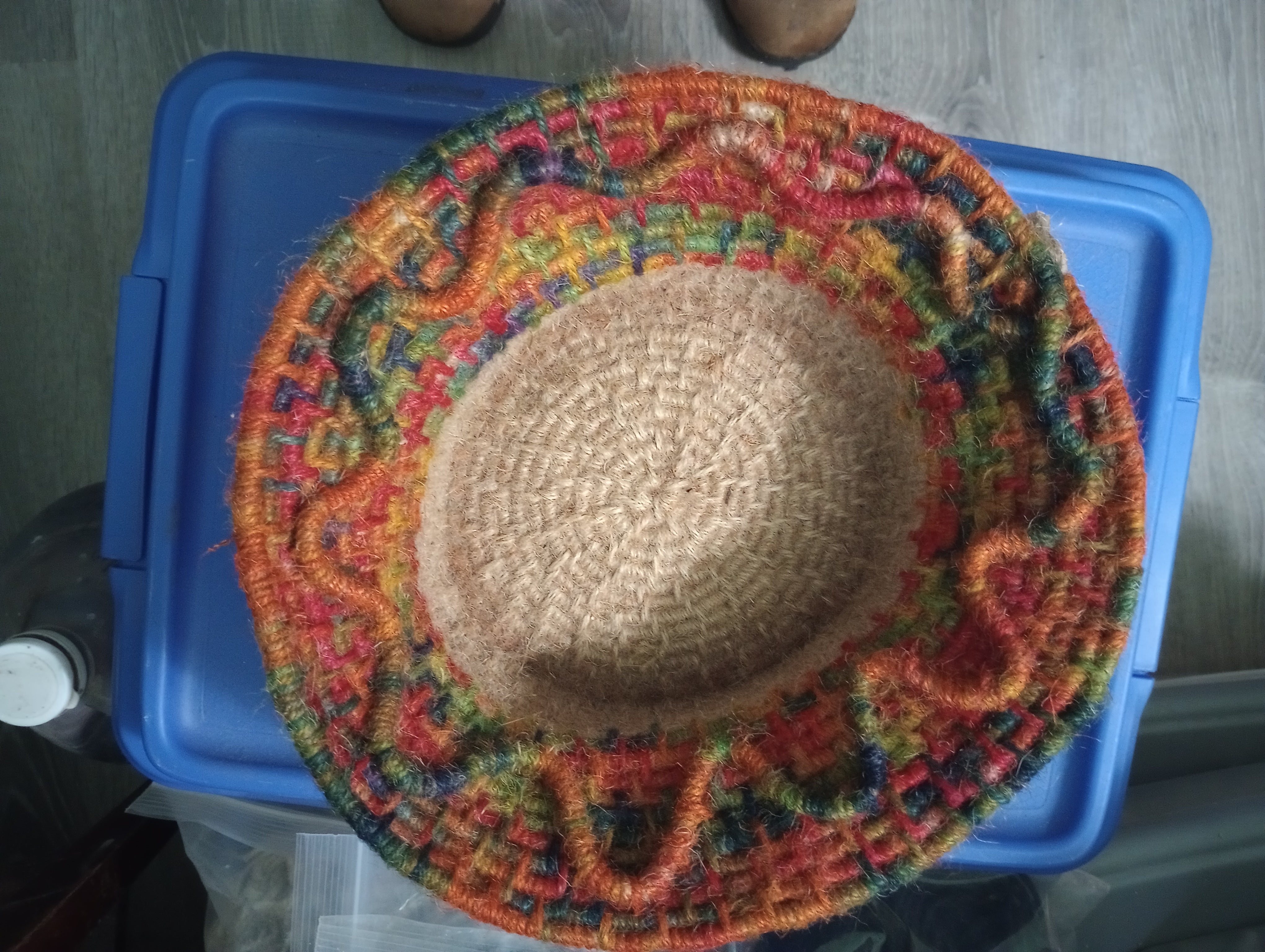 Hand-Dyed Jute Coiled Bowl detail view by Lynn Lusty
