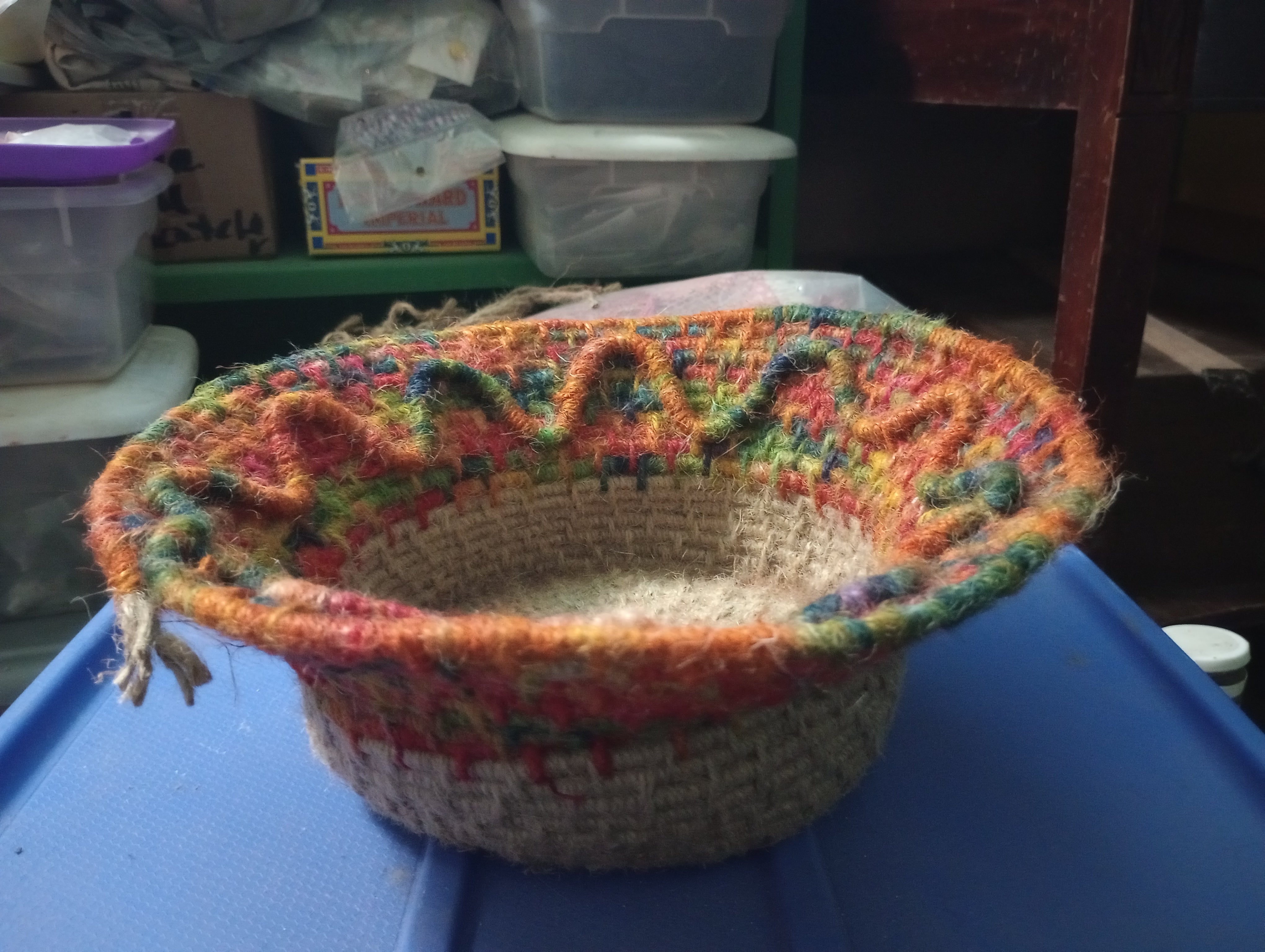 Hand-Dyed Jute Coiled Bowl by Lynn Lusty