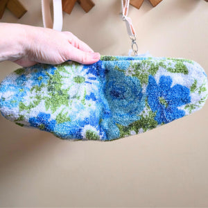 Upcycled Vintage Towel Crossbody Bag, Floral Messenger Bag, Adjustable Strap