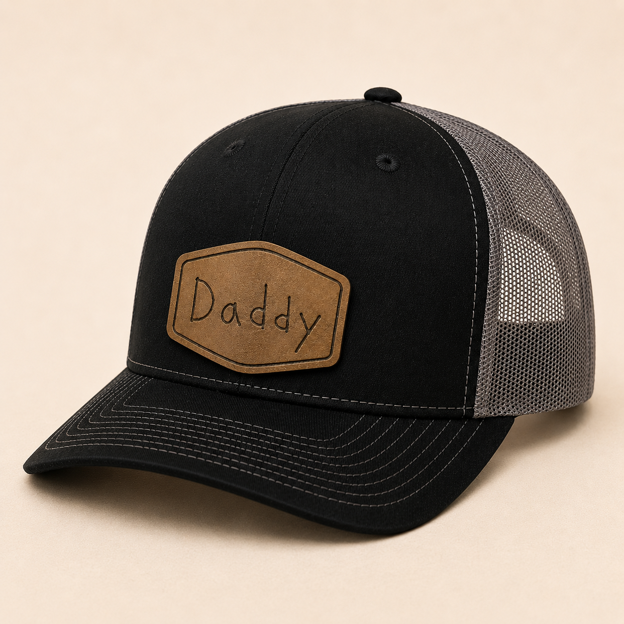 Kids Handwriting Hat Patch, Child Drawing Engraved Hat Gift by Poor Hog Customs, Southern lifestyle apparel main product photo