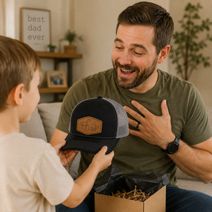 Kids Handwriting Hat Patch, Child Drawing Engraved Hat Gift by Poor Hog Customs, Southern lifestyle apparel detail photo 5