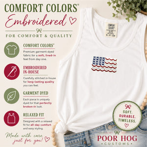 Embroidered Bow American Flag Tank by Poor Hog Customs, tank tops detail photo 5