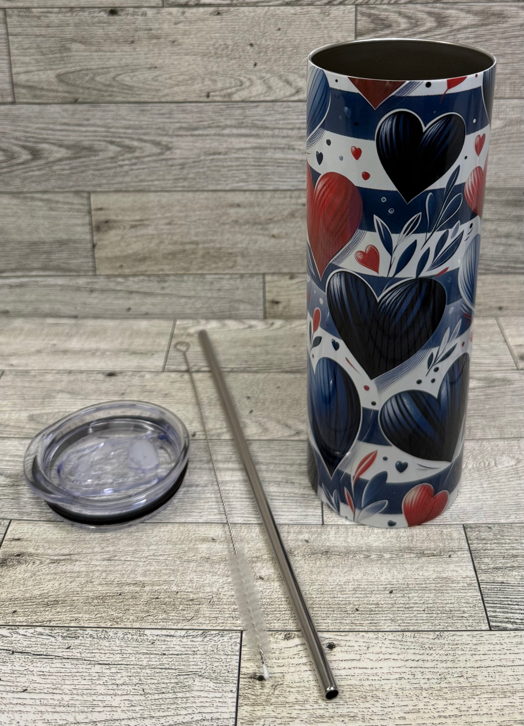 20 oz Double-Wall Stainless Steel Skinny Tumbler by Busy Bee Creationz, custom drinkware detail photo 4