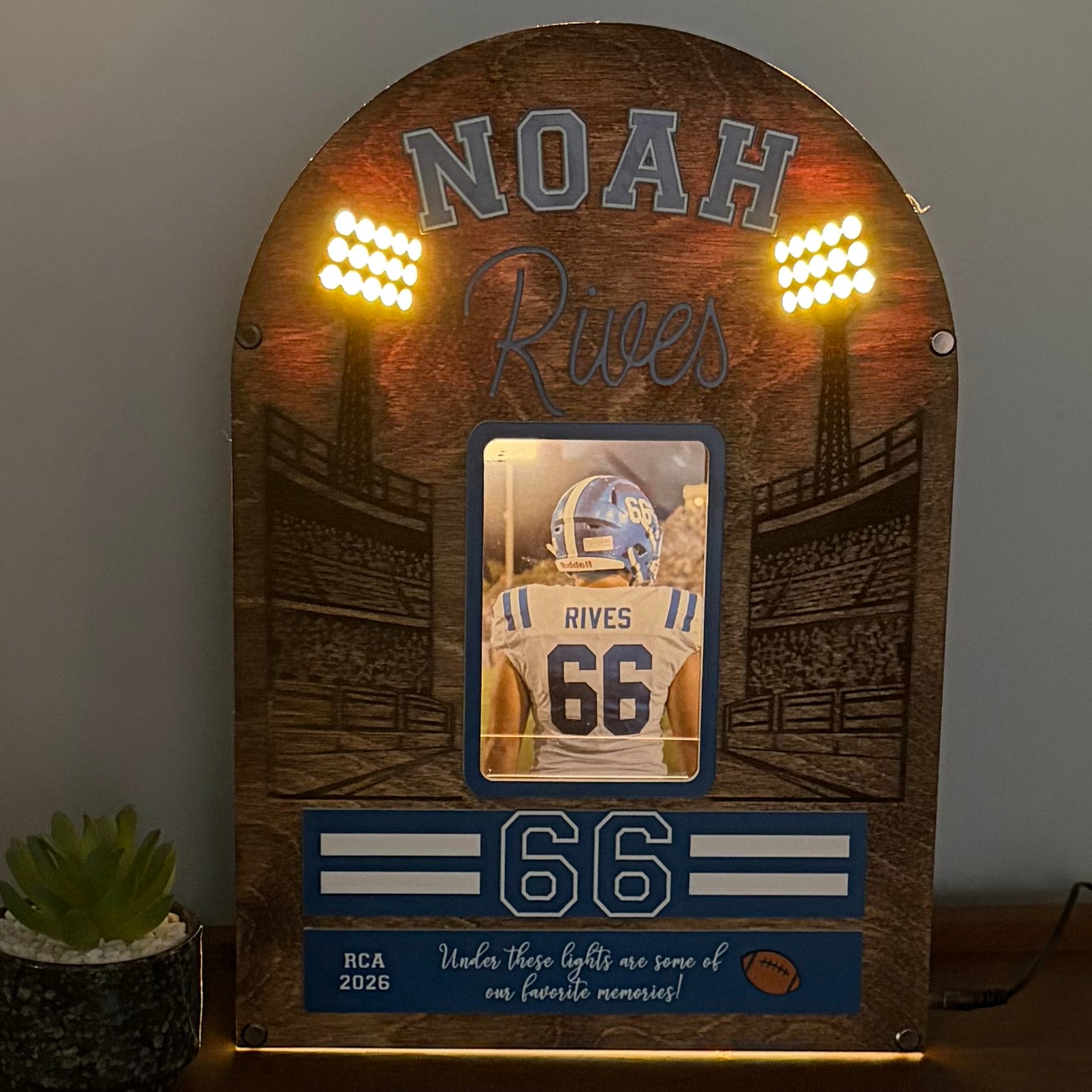 Personalized Football Keepsake Frame – Senior Night Gift