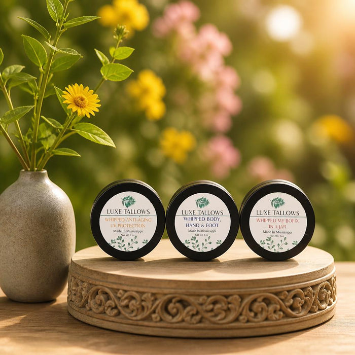 Luxe Tallows Whipped Tres Starter Collection — 3-Piece Tallow Skincare Set | 3 x 1 oz