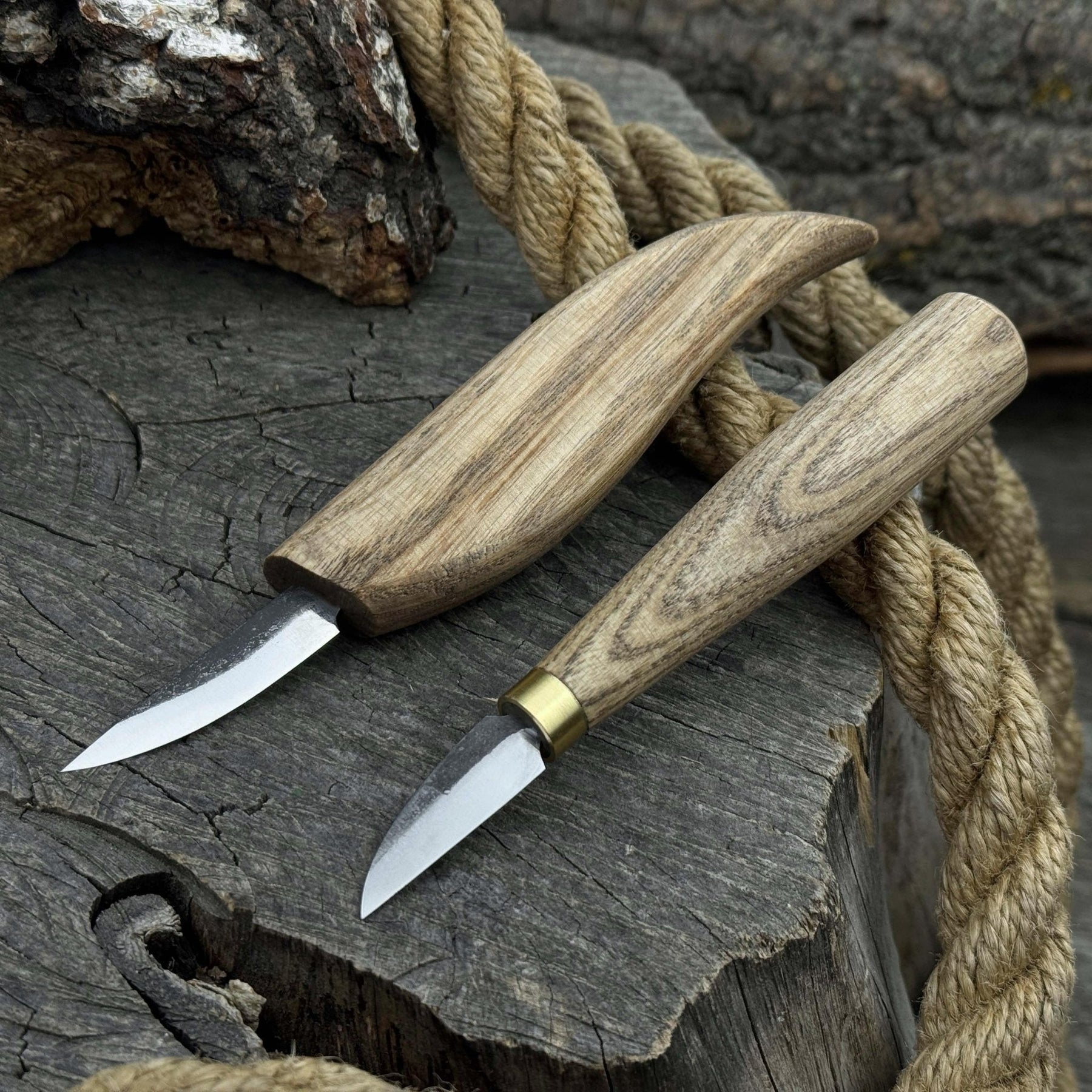 2-Piece Carving Knife Set for Fine Detail Work detail view by Sharky Forged Steel Tools