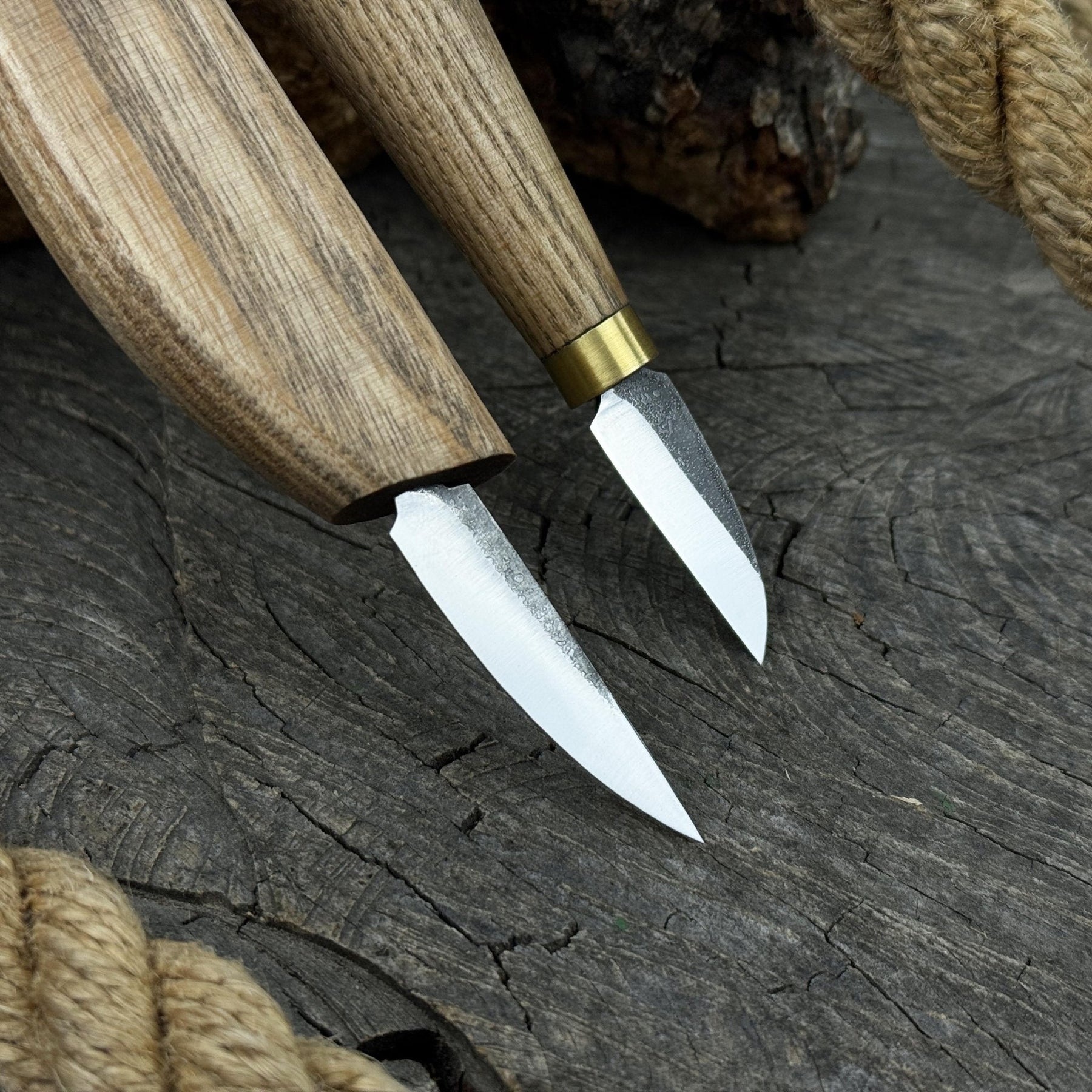 2-Piece Carving Knife Set for Fine Detail Work detail view by Sharky Forged Steel Tools