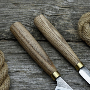 2-Piece Chip Carving Knife Set detail view by Sharky Forged Steel Tools