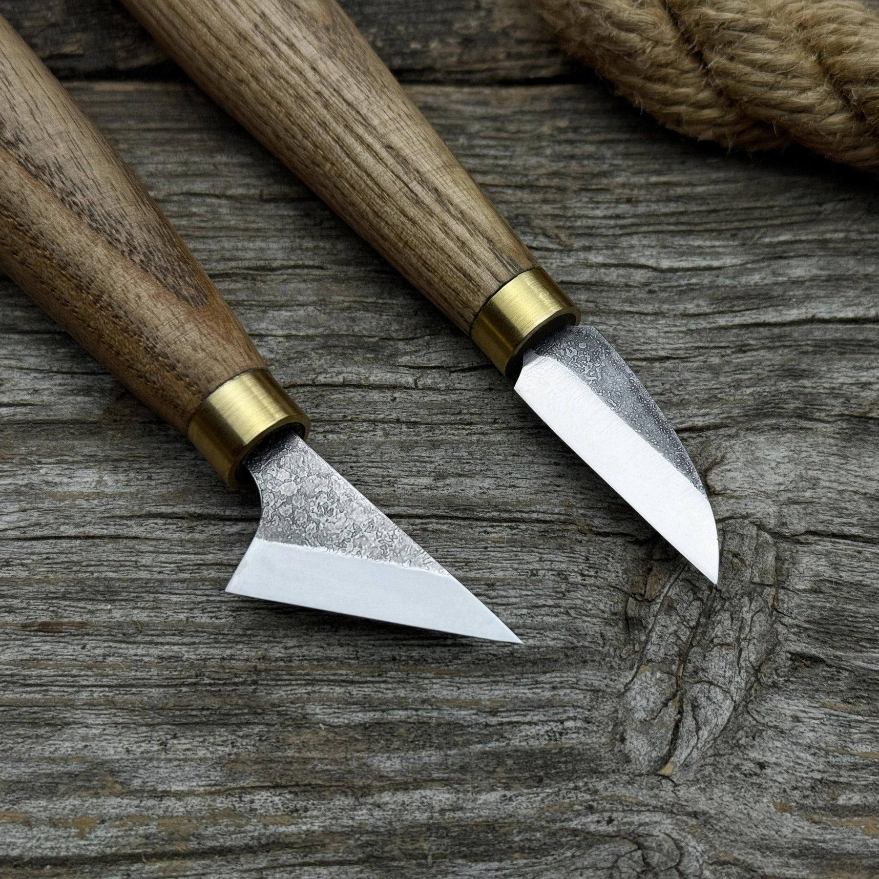 2-Piece Chip Carving Knife Set detail view by Sharky Forged Steel Tools