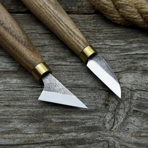 2-Piece Chip Carving Knife Set detail view by Sharky Forged Steel Tools