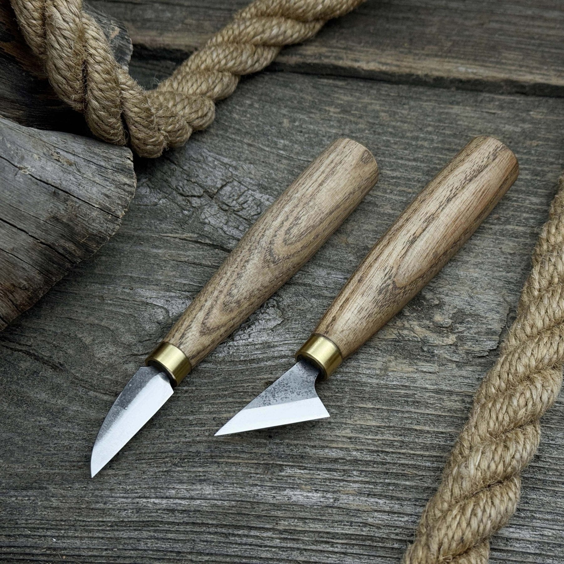 2-Piece Chip Carving Knife Set detail view by Sharky Forged Steel Tools
