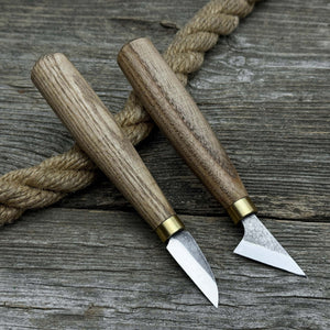 2-Piece Chip Carving Knife Set detail view by Sharky Forged Steel Tools