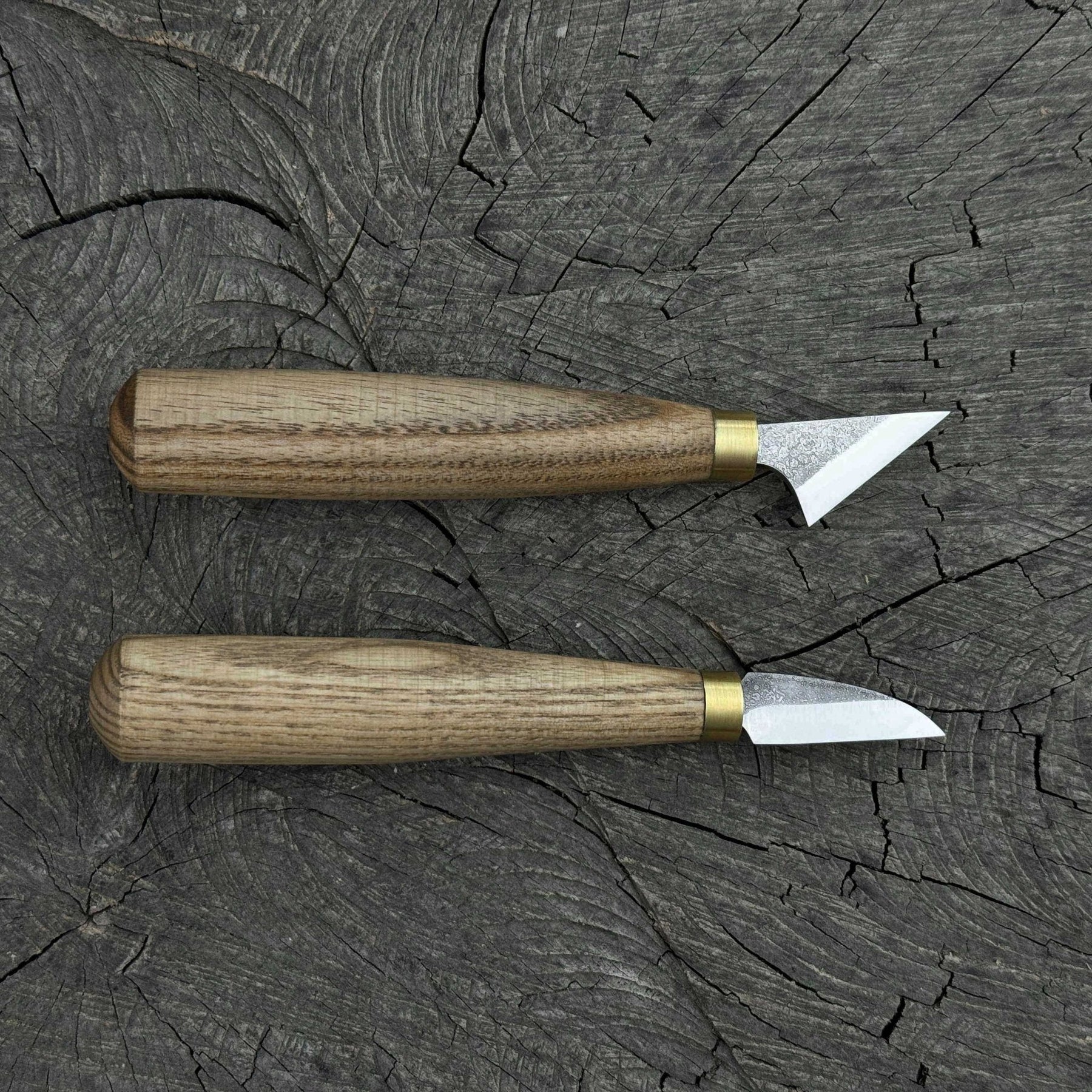 2-Piece Chip Carving Knife Set detail view by Sharky Forged Steel Tools