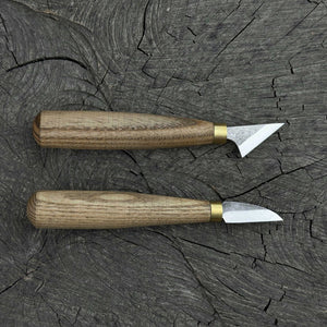 2-Piece Chip Carving Knife Set detail view by Sharky Forged Steel Tools