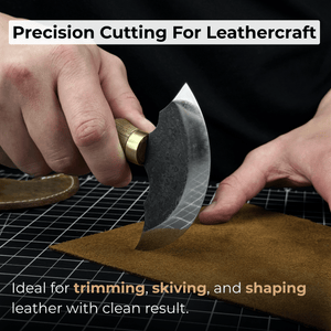2-Piece Rounded and Straight Leather Knife Set detail view by Sharky Forged Steel Tools