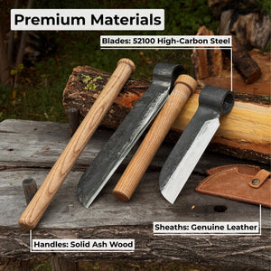 2-Piece Splitting Froe Set detail view by Sharky Forged Steel Tools