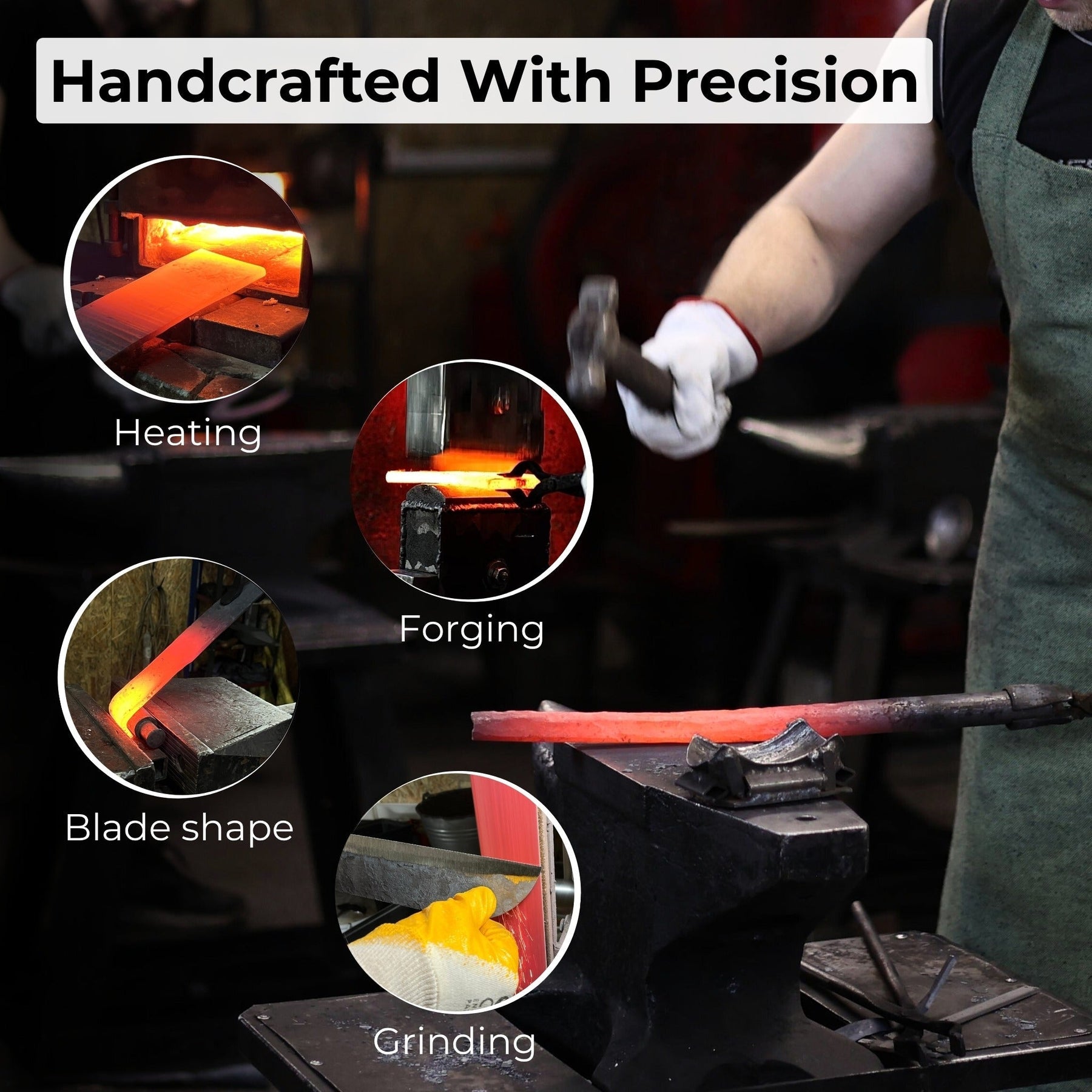 2-Piece Splitting Froe Set detail view by Sharky Forged Steel Tools