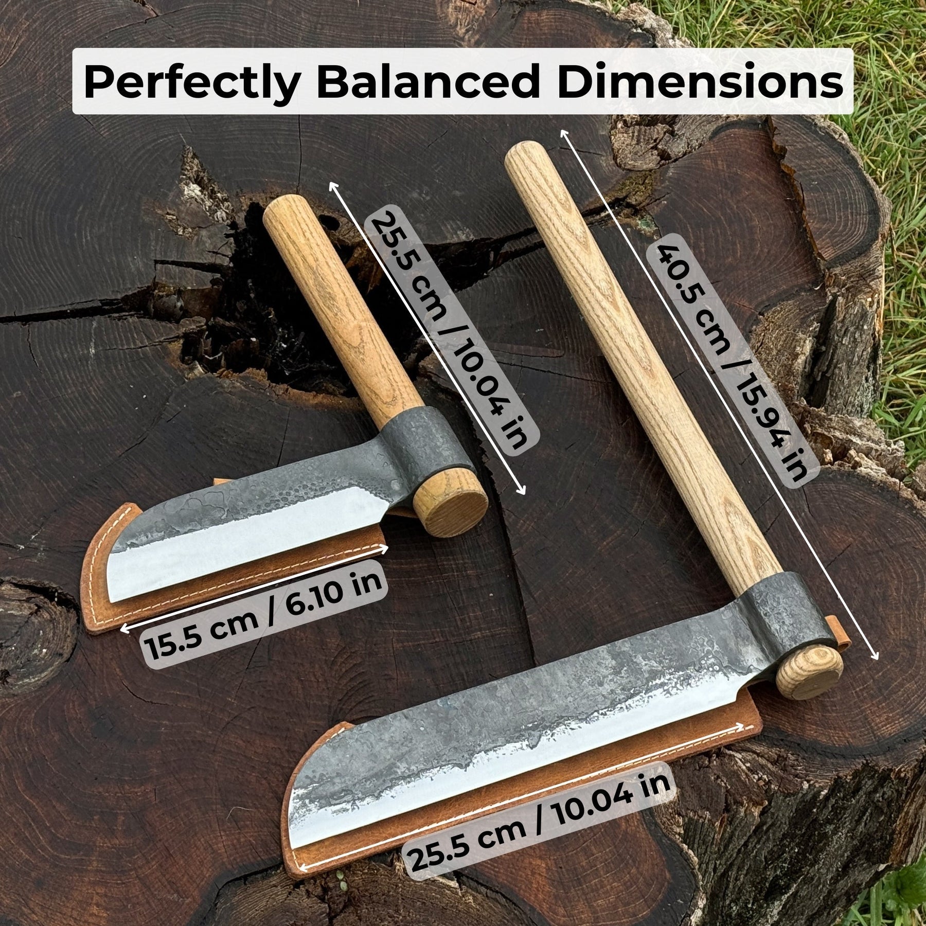 2-Piece Splitting Froe Set detail view by Sharky Forged Steel Tools