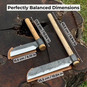 2-Piece Splitting Froe Set detail view by Sharky Forged Steel Tools