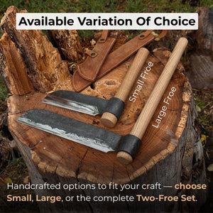 2-Piece Splitting Froe Set detail view by Sharky Forged Steel Tools