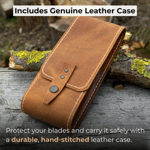 2-Piece Spoon Carving Tool Set with Leather Case detail view by Sharky Forged Steel Tools