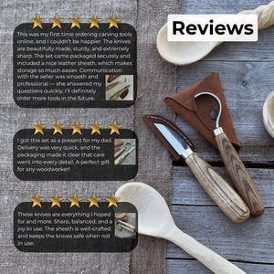2-Piece Wood Carving Knife Set for Beginners detail view by Sharky Forged Steel Tools